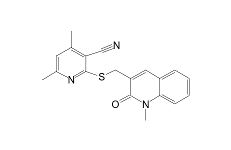 4,6-Dimethyl-2-{[(1-methyl-2-oxo-1,2-dihydroquinolin-3-yl)methyl]thio}nicotinonitrile