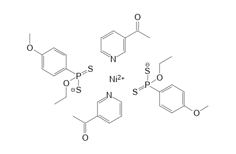 trans-Bis{O-ethyl(4-methoxyphenyldithiophosphonato)-kappaS,S'}bis(3-acetylpyridine-kappaN)nickel(II)