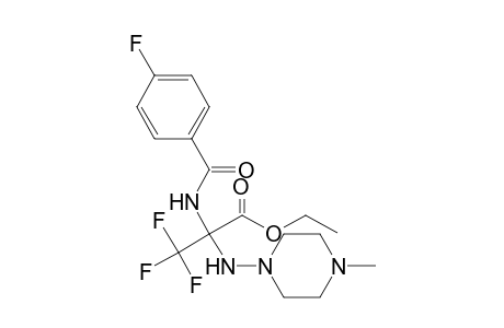 alanine, 3,3,3-trifluoro-N-(4-fluorobenzoyl)-2-[(4-methyl-1-piperazinyl)amino]-, ethyl ester