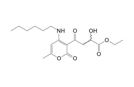 gamma,2-dioxo-4-(hexylamino)-alpha-hydroxy-6-methyl-2H-pyran-2-crotonic acid, ethyl ester