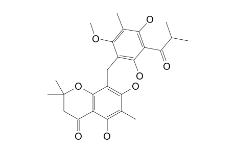 MALLOPALLIDOL;8-(2,4-DIHYDROXY-3-ISOBUTYRYL-6-METHOXY-5-METHYL-BENZYL)-5,7-DIHYDROXY-2,2,6-TRIMETHYL-CHROMAN-4-ONE