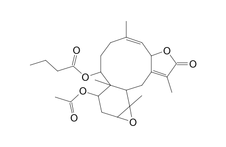 (1R*,2R*,5Z,7S*,8(17)Z,10R*,11R*,12S*,14S*)-14-ACETOXY-11,12-EPOXY-18-OXOBRIARA-5,8(17)-DIEN-2-YL-BUTANOATE