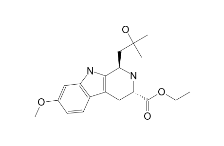 1H-Pyrido[3,4-b]indole-3-carboxylic acid, 2,3,4,9-tetrahydro-1-(2-hydroxy-2-methylpropyl)-7-methoxy-, ethyl ester, trans-(.+-.)-