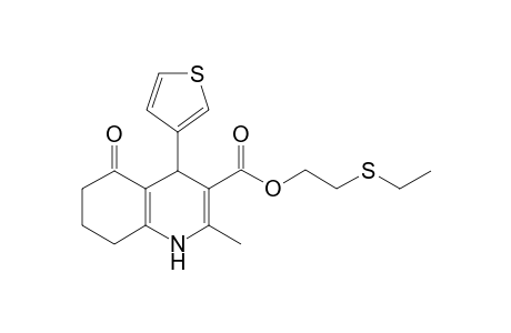 2-(Ethylsulfanyl)ethyl 2-methyl-5-oxo-4-(3-thienyl)-1,4,5,6,7,8-hexahydro-3-quinolinecarboxylate