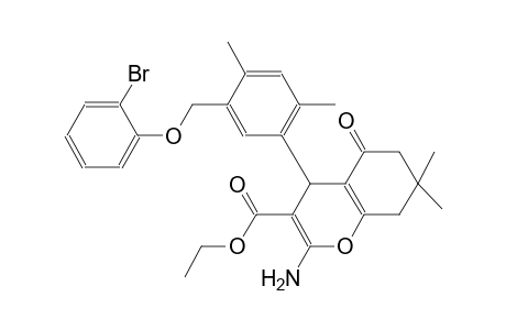 ethyl 2-amino-4-{5-[(2-bromophenoxy)methyl]-2,4-dimethylphenyl}-7,7-dimethyl-5-oxo-5,6,7,8-tetrahydro-4H-chromene-3-carboxylate