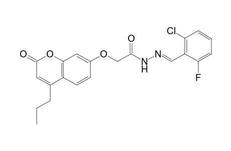 [(2-oxo-4-propyl-2H-1-benzopyran-7-yl)oxy]acetic acid, (2-chloro-6-fluorobenzylidene)hydrazide
