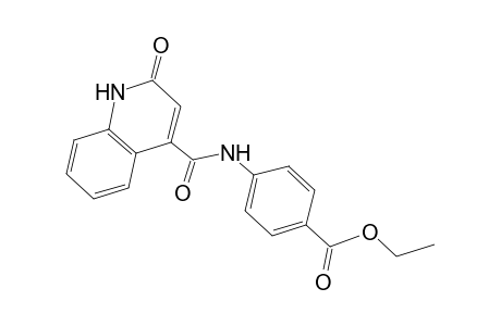 Benzoic acid, 4-[[(1,2-dihydro-2-oxo-4-quinolinyl)carbonyl]amino]-, ethyl ester