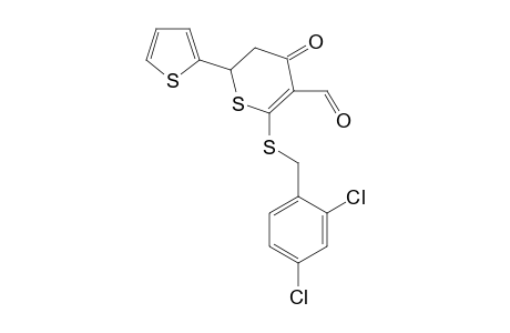 2-[(2,4-dichlorobenzyl)thio]-4-keto-6-(2-thienyl)-5,6-dihydrothiopyran-3-carbaldehyde