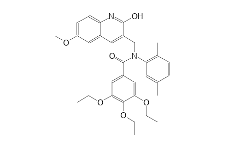 N-(2,5-dimethylphenyl)-3,4,5-triethoxy-N-[(2-hydroxy-6-methoxy-3-quinolinyl)methyl]benzamide