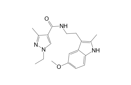 1H-pyrazole-4-carboxamide, 1-ethyl-N-[2-(5-methoxy-2-methyl-1H-indol-3-yl)ethyl]-3-methyl-