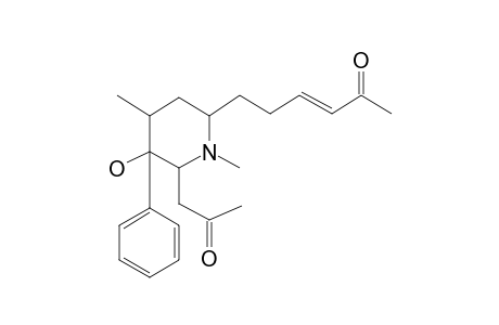 3-Hexen-2-one, 6-(6-acetonyl-5-hydroxy-1,4-dimethyl-5-phenyl-2-piperidyl)-, stereoisomer