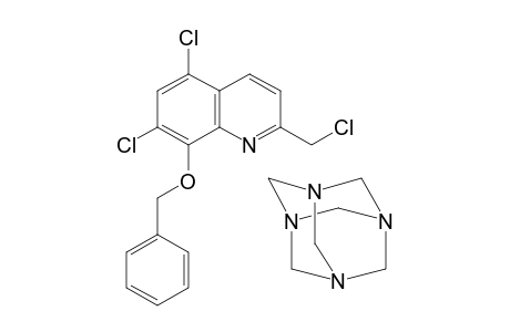 8-(Benzyloxy)-2-(chloromethyl)-5,6-dichloroquinoline, complex with hexamethylenetetramine