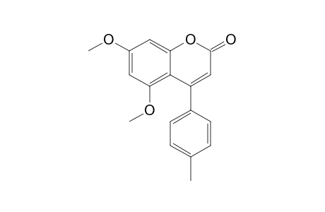 5,7-DIMETHOXY-4-(4-METHYLPHENYL)-2H-1-BENZOPYRAN-2-ONE