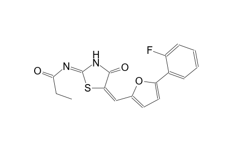 propanamide, N-[(2Z,5E)-5-[[5-(2-fluorophenyl)-2-furanyl]methylene]-4-oxothiazolidinylidene]-