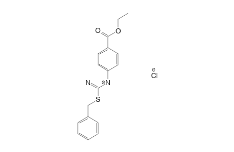 p-{[1-(benzylthio)formimidoyl]amino}benzoic acid, ethyl ester monohydrochloride