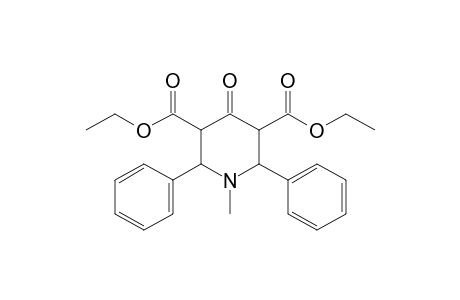 2,6-diphenyl-1-methyl-4-oxo-3,5-piperidinedicarboxylic acid, diethyl ester