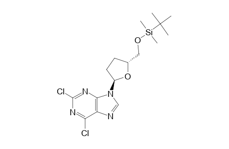 2,6-DICHLORO-9-[2,3-DIDEOXY-5-O-[(1,1-DIMETHYLETHYL)-DIMETHYLSILYL]-ALPHA-D-GLYCERO-PENTOFURANOSYL]-9H-PURINE