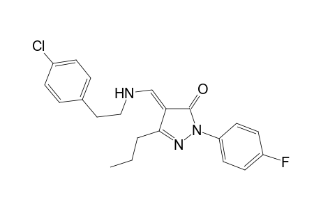 3H-pyrazol-3-one, 4-[[[2-(4-chlorophenyl)ethyl]amino]methylene]-2-(4-fluorophenyl)-2,4-dihydro-5-propyl-, (4E)-