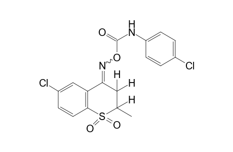 6-chloro-2-methylthiochroman-4-one, O-[(p-chlorophenyl)carbamoyl]oxime, 1,1-dioxide