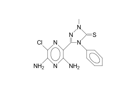 2-METHYL-4-PHENYL-5-(3',5'-DIAMINO-6'-CHLORO-2'-PYRAZINYL)-1,2,4-TRIAZOLE-3-THIONE