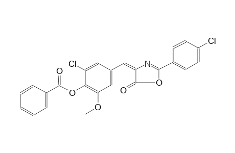 2-Chloro-4-[(2-(4-chlorophenyl)-5-oxo-1,3-oxazol-4(5H)-ylidene)methyl]-6-methoxyphenyl benzoate