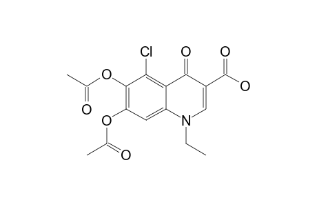 5-chloro-1,4-dihydro-6,7-dihydroxy-1-ethyl-4-oxo-3-quinolinecarboxylic acid, diacetate