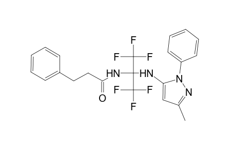 3-phenyl-N-[2,2,2-trifluoro-1-[(3-methyl-1-phenyl-1H-pyrazol-5-yl)amino]-1-(trifluoromethyl)ethyl]propanamide