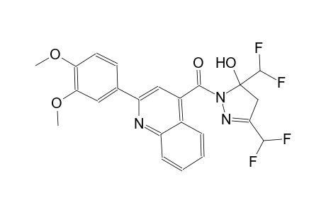 3,5-bis(difluoromethyl)-1-{[2-(3,4-dimethoxyphenyl)-4-quinolinyl]carbonyl}-4,5-dihydro-1H-pyrazol-5-ol