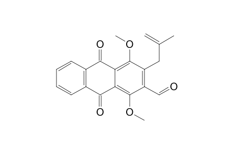 2-FORMYL-1,4-DIMETHOXY-3-(2'-METHYLPROP-2'-ENYL)-ANTHRAQUINONE