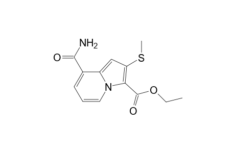 8-carbamoyl-2-(methylthio)-3-indolizinecarboxylic acid ethyl ester