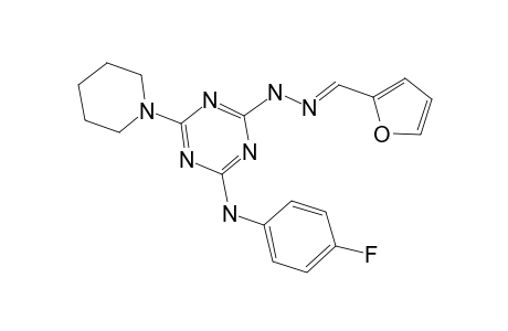 4-N-(4-fluorophenyl)-2-N-[(E)-furan-2-ylmethylideneamino]-6-piperidin-1-yl-1,3,5-triazine-2,4-diamine