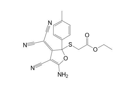 Ethyl 2-{[5-amino-3-(dicyanomethylidene)-2-(4-methylphenyl)-4-cyano-2,3-dihydrofuran-2-yl]-sulfanyl}acetate