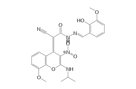 (2Z,N'E)-2-cyano-N'-(2-hydroxy-3-methoxybenzylidene)-2-(2-[isopropylamino]-8-methoxy-3-nitro-4H-chromen-4-ylidene)acetohydrazide