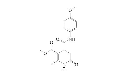 3-Pyridinecarboxylic acid, 1,4,5,6-tetrahydro-4-[[(4-methoxyphenyl)amino]carbonyl]-2-methyl-6-oxo-, methyl ester