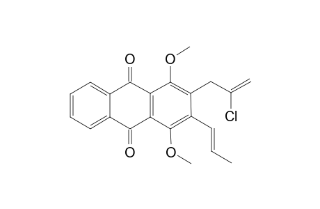 2-(2'-chloroprop-2'-enyl)-1,4-dimethoxy-3-(prop-1''-enyl)anthraquinone