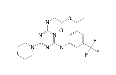 2-[[4-(1-Piperidinyl)-6-[3-(trifluoromethyl)anilino]-1,3,5-triazin-2-yl]amino]acetic acid ethyl ester