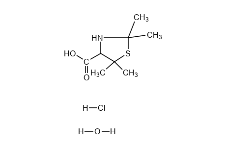 DL-2,2,5,5-tetramethyl-4-thiazolidinecarboxylic acid, hydrochloride, monohydrate