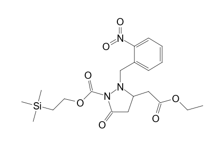 3-Pyrazolidineacetic acid, 2-[(2-nitrophenyl)methyl]-5-oxo-1-[[2-(trimethylsilyl)ethoxy]carbonyl]-, ethyl ester, (.+-.)-