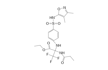 Ethyl 2-[4-(3,4-dimethylisoxazol-5-ylsulfamoyl)anilino]-3,3,3-trifluoro-2-propionamidopropionate