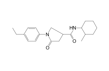 1-(4-ethylphenyl)-N-(2-methylcyclohexyl)-5-oxo-3-pyrrolidinecarboxamide