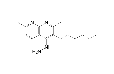 1,8-Naphthyridine, 3-hexyl-4-hydrazino-2,7-dimethyl-