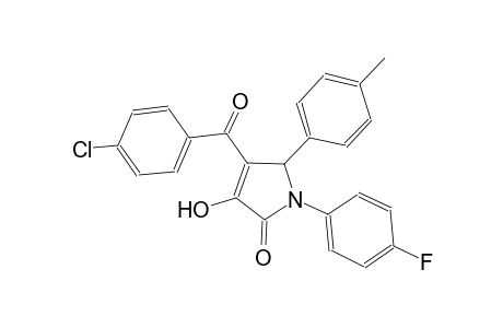 4-(4-chlorobenzoyl)-1-(4-fluorophenyl)-3-hydroxy-5-(4-methylphenyl)-1,5-dihydro-2H-pyrrol-2-one