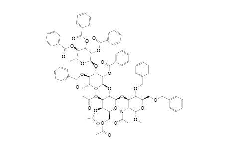 METHYL-O-(2,3,4-TRI-O-BENZOYL-ALPHA-L-RHAMNOPYRANOSYL)-(1->3)-O-(2,4-DI-O-BENZOYL-ALPHA-L-RHAMNOPYRANOSYL)-(1->2)-O-(3,4,6-TRI-O-ACETYL-BETA-D-GALACTOPY