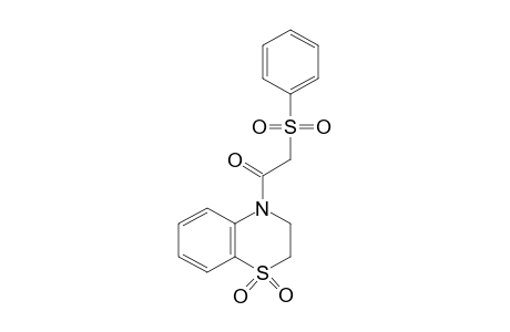 3,4-Dihydro-4-[(phenylsulfonyl)acetyl]-2H-1,4-benzothiazine, 1,1-dioxide