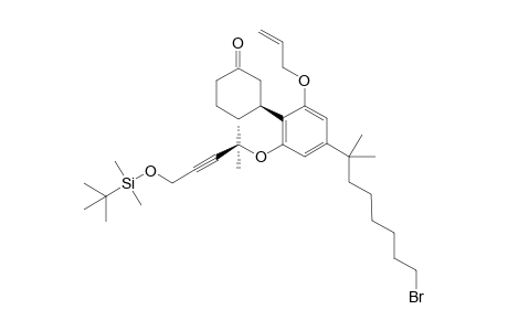 1-Allyloxy-3-(7-bromo-1,1-dimethylheptyl)-6-methyl-6-[3-(tert-butyldimethylsiloxy)propynyl]-6a,7,8,9,10,10a-hexahydrobenzo[b]chroman-9-one