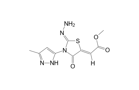 (Z)-Methyl 2-[(Z)-2-hydrazono-3-(3-methyl-1H-pyrazol-5-yl)-4-oxothiazolidin-5-ylidene]acetate