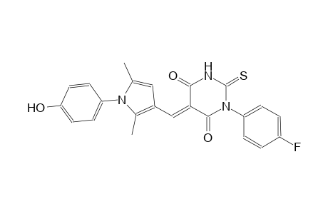 (5E)-1-(4-fluorophenyl)-5-{[1-(4-hydroxyphenyl)-2,5-dimethyl-1H-pyrrol-3-yl]methylene}-2-thioxodihydro-4,6(1H,5H)-pyrimidinedione