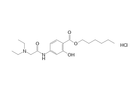 4-[2-(diethylamino)acetamido]salicylic acid, hexyl ester, hydrochloride
