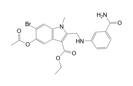 1H-indole-3-carboxylic acid, 5-(acetyloxy)-2-[[[3-(aminocarbonyl)phenyl]amino]methyl]-6-bromo-1-methyl-, ethyl ester