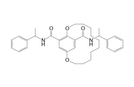 2,13-Dioxabicyclo[12.2.2]octadeca-1(17),14(18),15-triene-15,18-dicarboxylic acid, bis[(1-phenylethyl)amide]